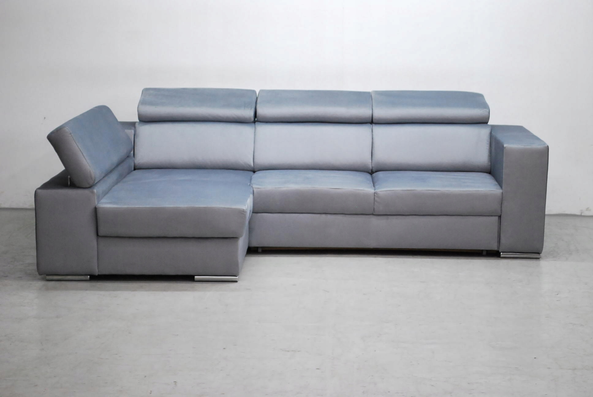 RJO DESIGN NOWOCZESNY NAROŻNIK funkcja spania pojemnik regulowane oparcie Orientacja lewostronny