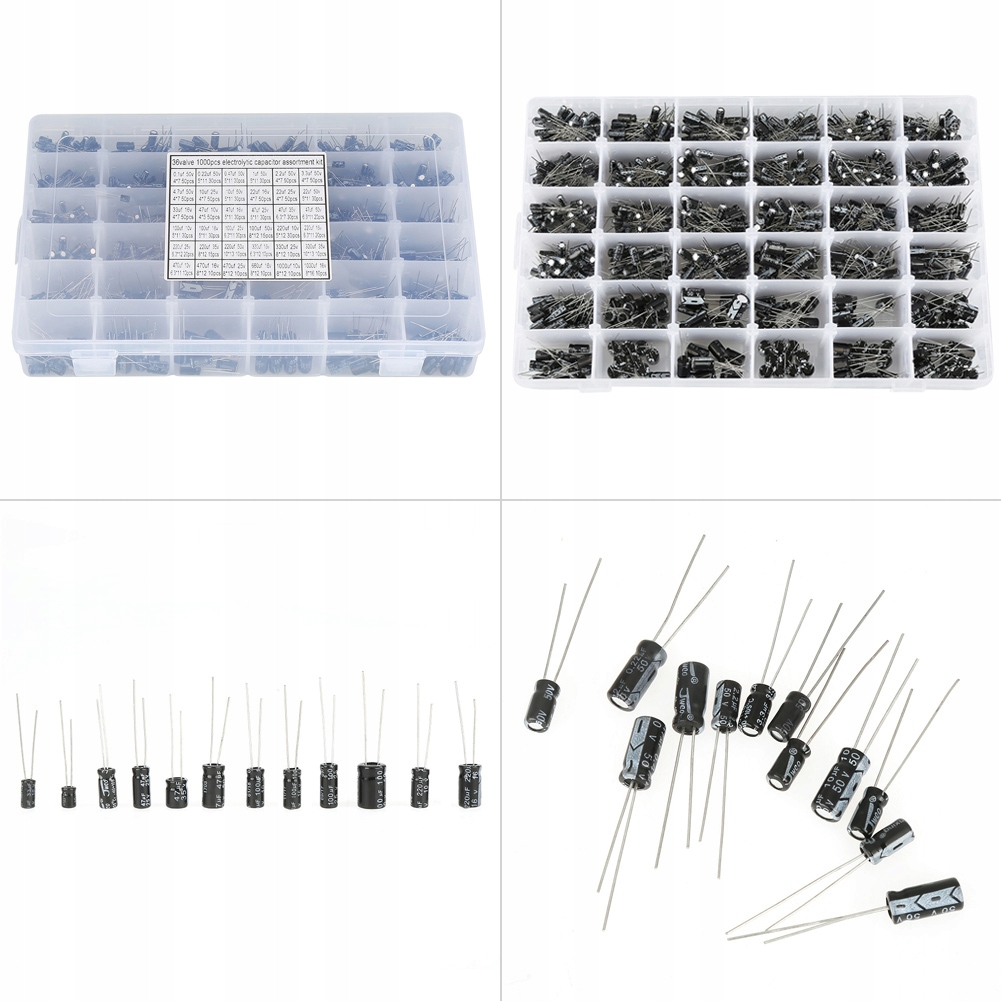 1000 SZTUK KONDENSATORÓW WARTOŚCI ZESTAW Obudowa inna