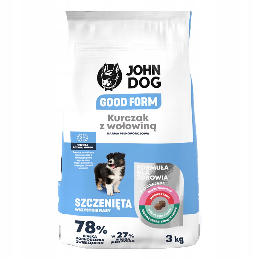 JOHN DOG KARMA SZCZENIAK KURCZAK Z WOŁOWINĄ CHICKEN BEEF 3kg