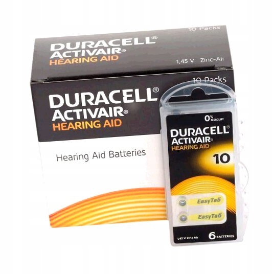 * Baterie aparatów słuchowych Duracell ActivAir 10