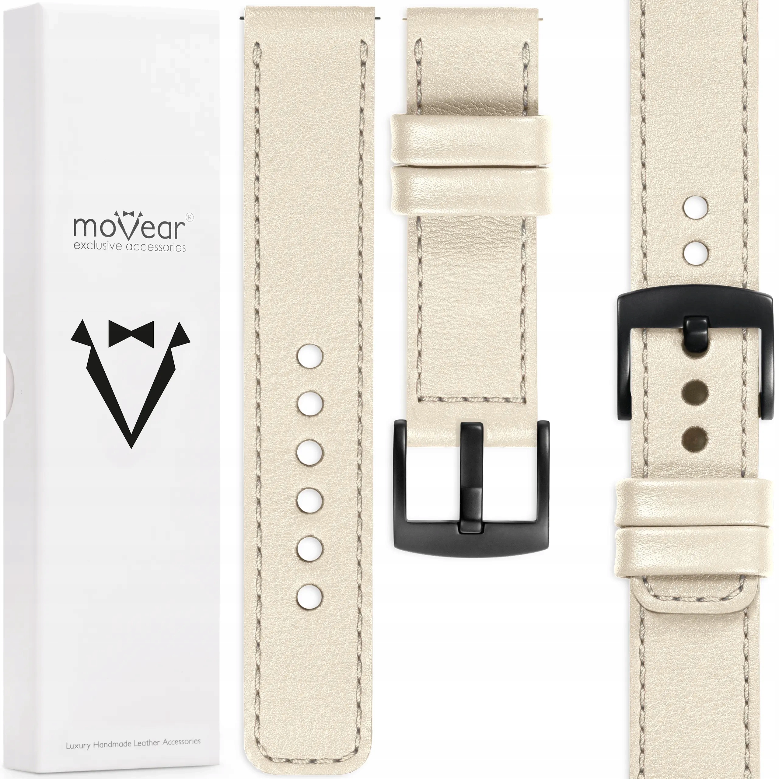 Kožený řemínek pro Garmin Vivomove 3 Vivoactive 5 3 Venu 2 20 mm Movear