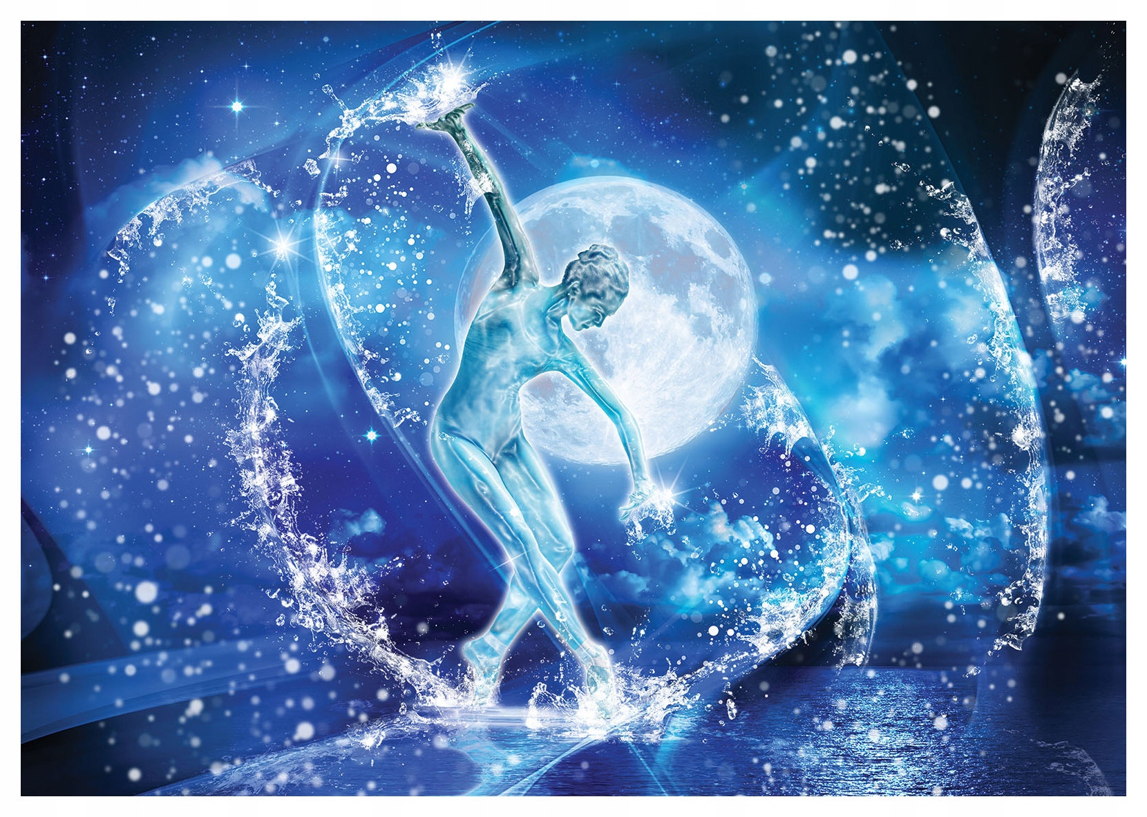 Vliesová fototapeta Tanec měsíce, energie noci, silueta 250x175 lepidlo