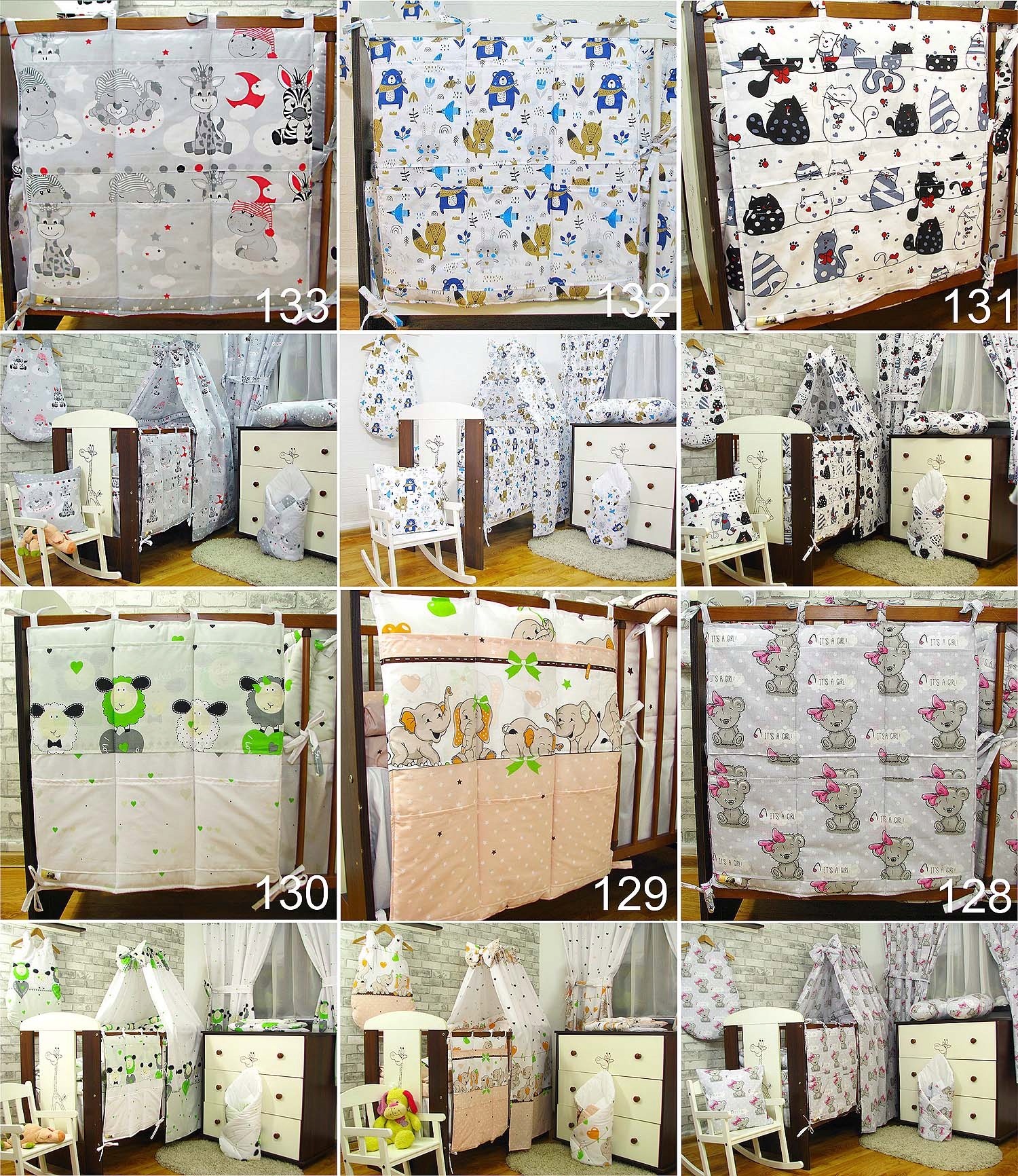 Przybornik z kieszonkami do wiązania na łóżeczko I Marka inna marka