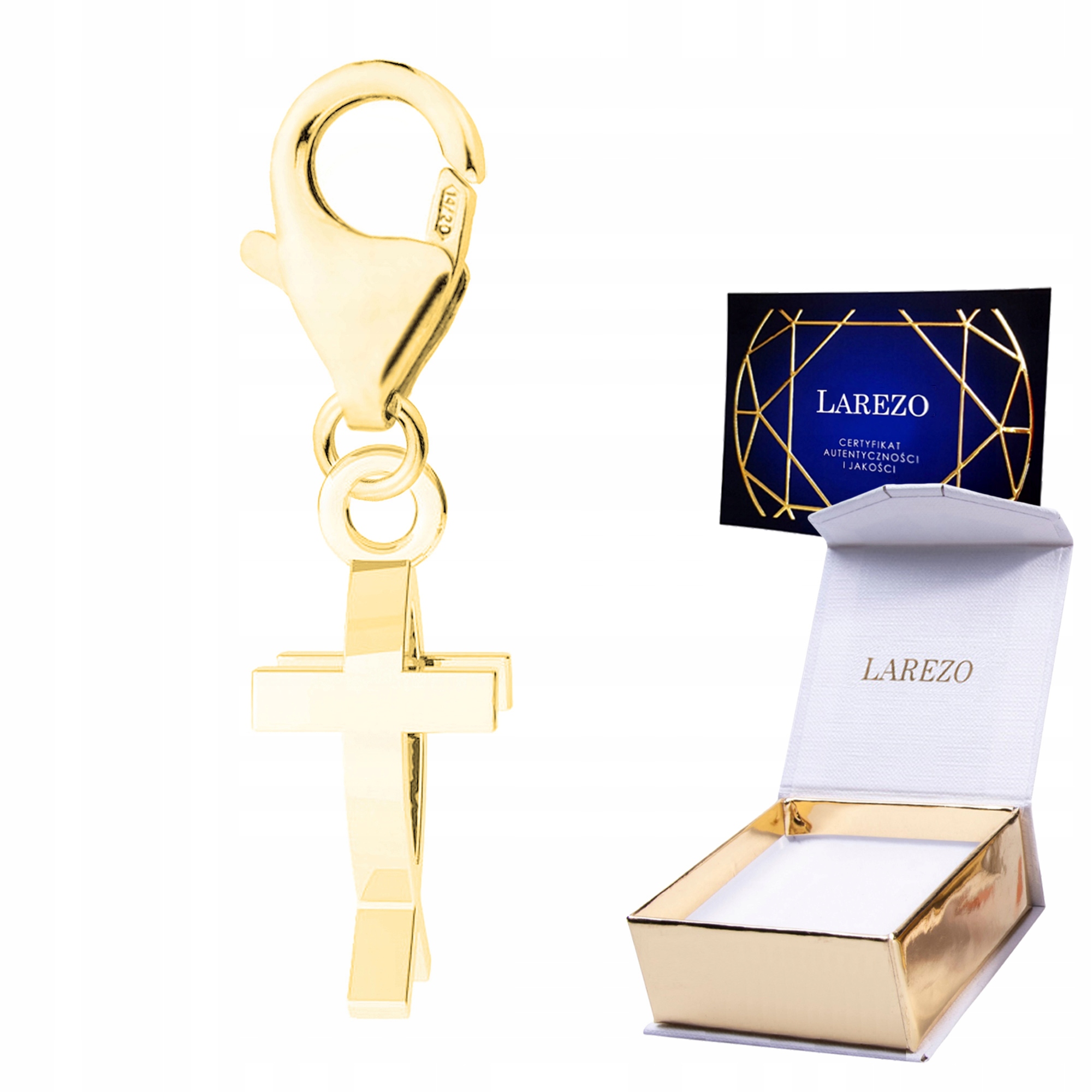 Zlatý Přívěsek Závěsný s křížem Křížek Víra Ryba Rybka Stříbro 925