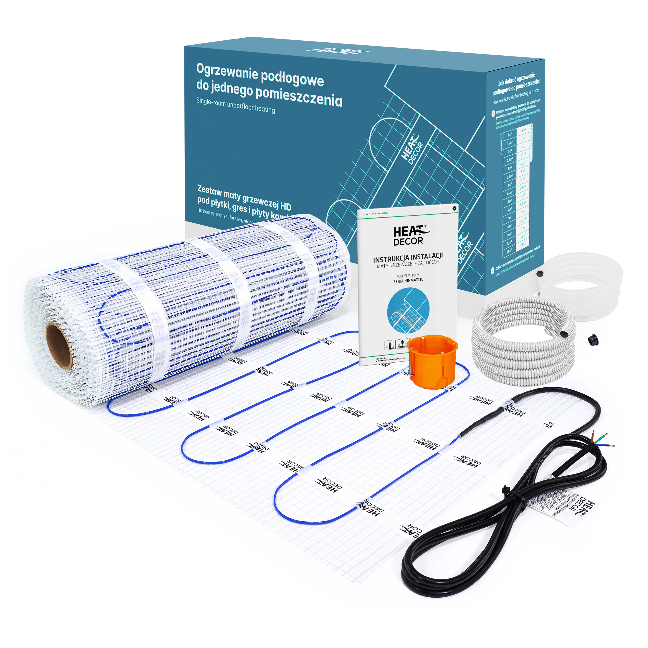 Mata Grzewcza Hd-mat Ogrzewanie pod płytki 150 W/m² Zestaw 1 m²