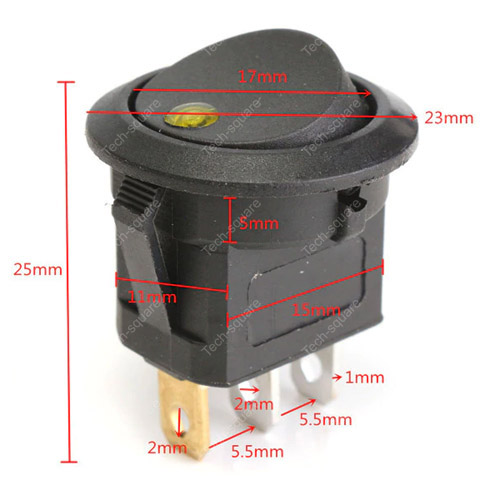 Switch ON OFF włącznik 20A 12V LED żółty Typ przełącznika kołyskowy (Rocker)