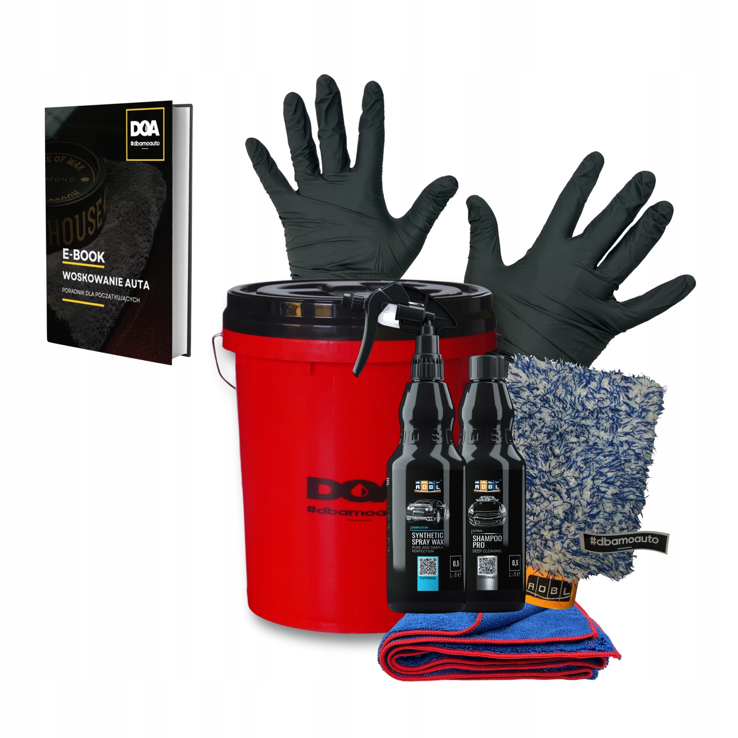 Kosmetyki do pielęgnacji auta ADBL Szampon PRO Wosk w sprayu + Akcesoria