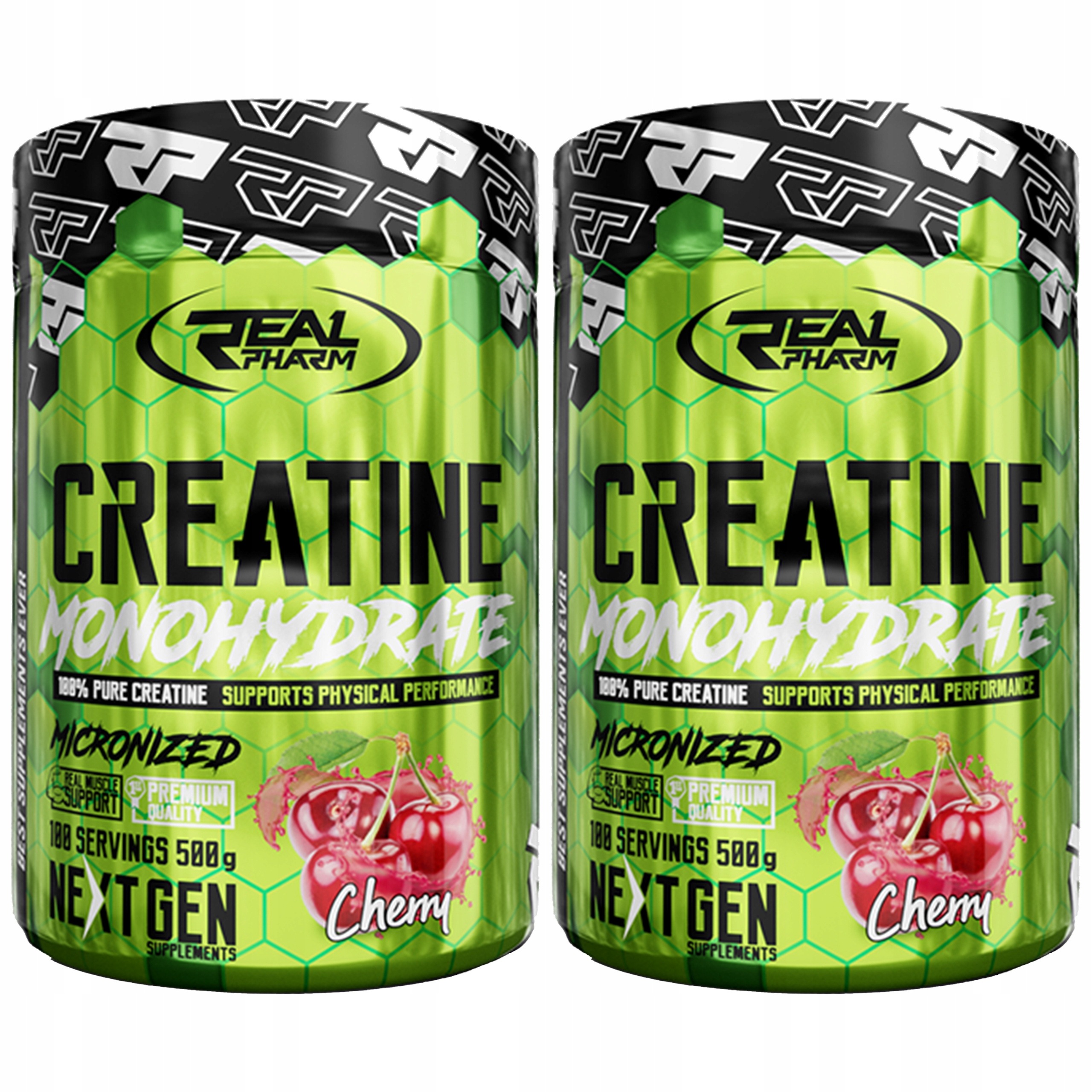 2x Real Pharm Kreatin Monohydrát 500 g Síla Hmotnost Hydratace