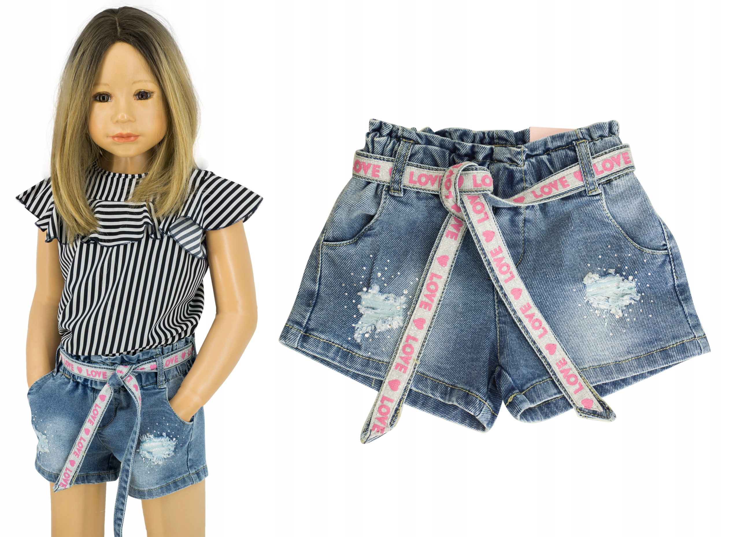 

733A Szorty krótkie spodenki gumka jeans r 122/128