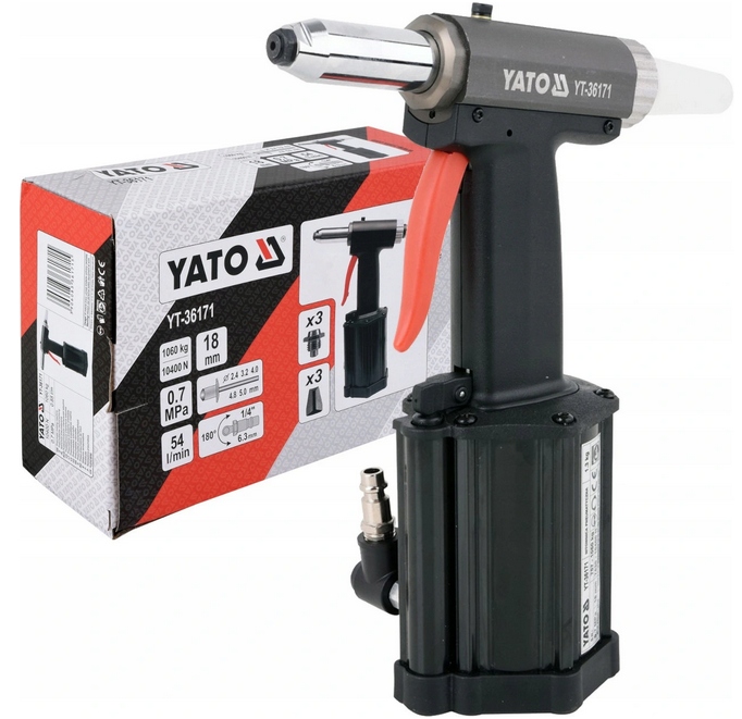 Пневматический КЛЕПАЛЬНЫЙ станок YATO для заклепок 2,4-5 1060KG