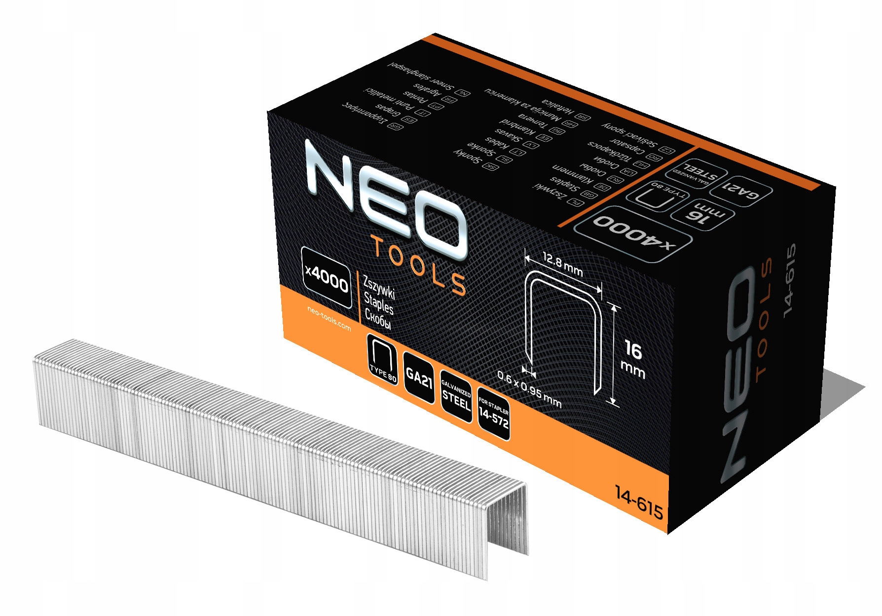

Neo Zszywki Tapicerskie TYP80 GA21 dł.16mm 4000szt