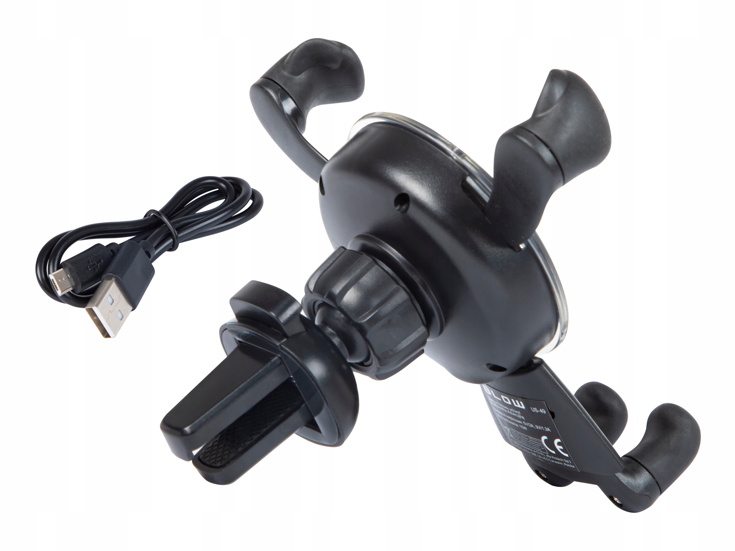 UCHWYT SAMOCHODOWY NA TELEFON KRATKI GRAWITACYJNY z ładowarką indukcyjną QI Stan opakowania oryginalne