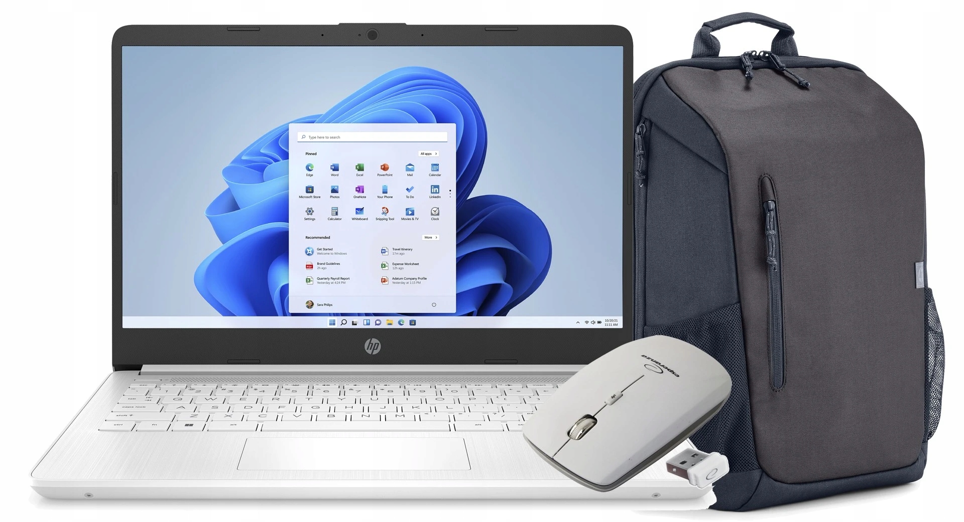 Zestaw Laptop Hp 14-DQ Plecak Mysz Intel N4120 8GB 64GB eMMC Hd Win 11