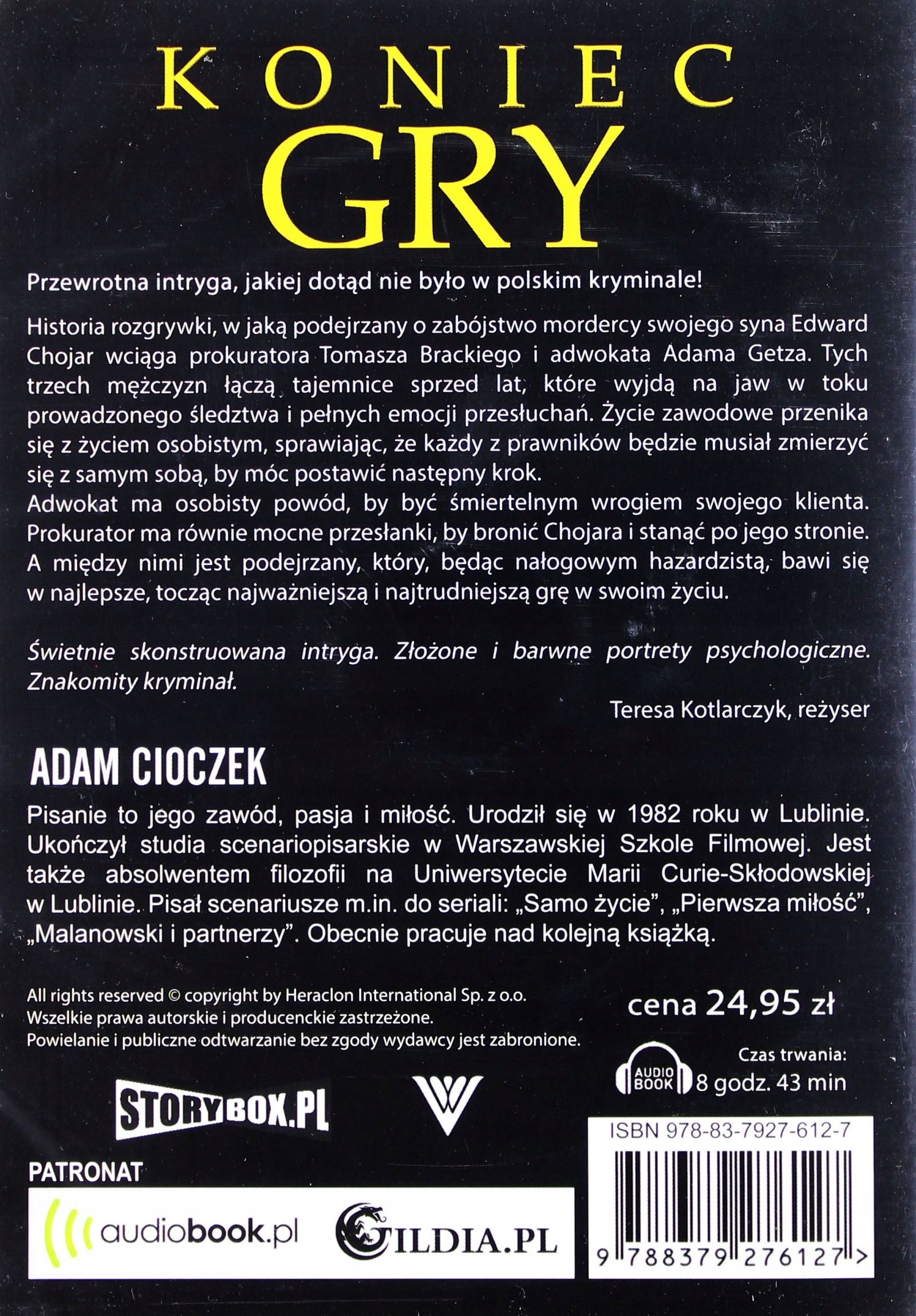 KONIEC GRY - ADAM CIOCZEK [AUDIOBOOK] Stan opakowania oryginalne