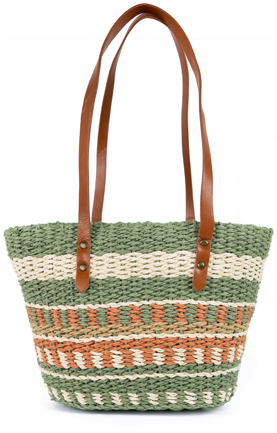 Kabelka s košíkem Ksanti pletená, dámská, na léto, khaki