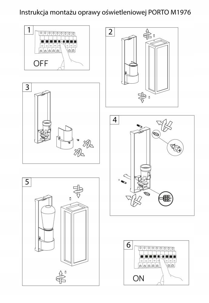 Kinkiet zewnętrzny nowoczesny ogrodowy PORTO Kolor czarny