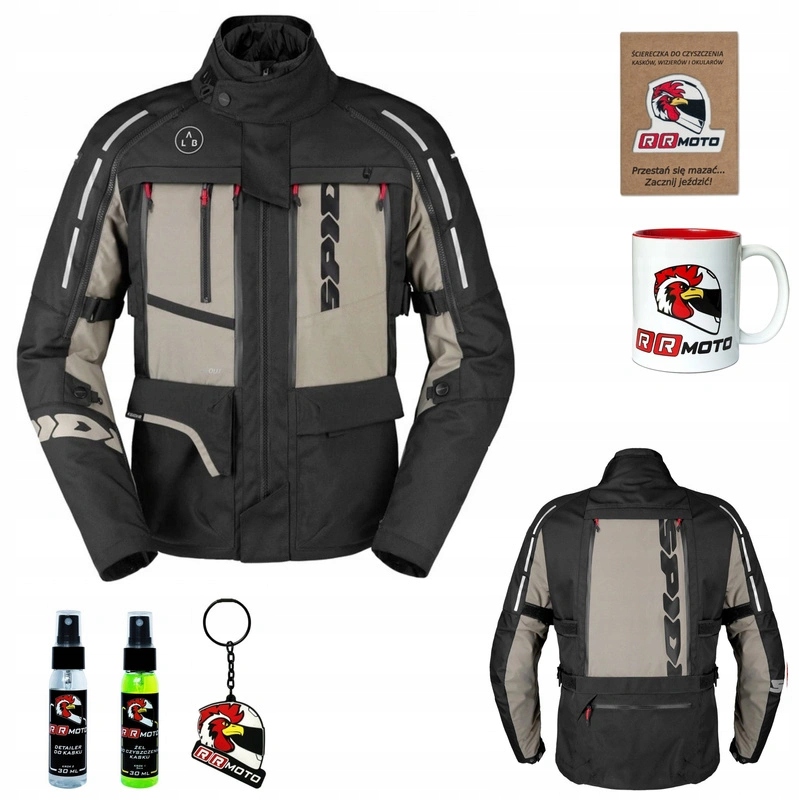 Textilná motocyklová bunda Spidi 4 Season V3 Mud čierna béžová Darčeky