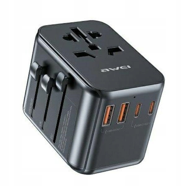 Rychlá Síťová Nabíječka 35W 2X Usb 3X Usb-c Gan Univerzální Černá