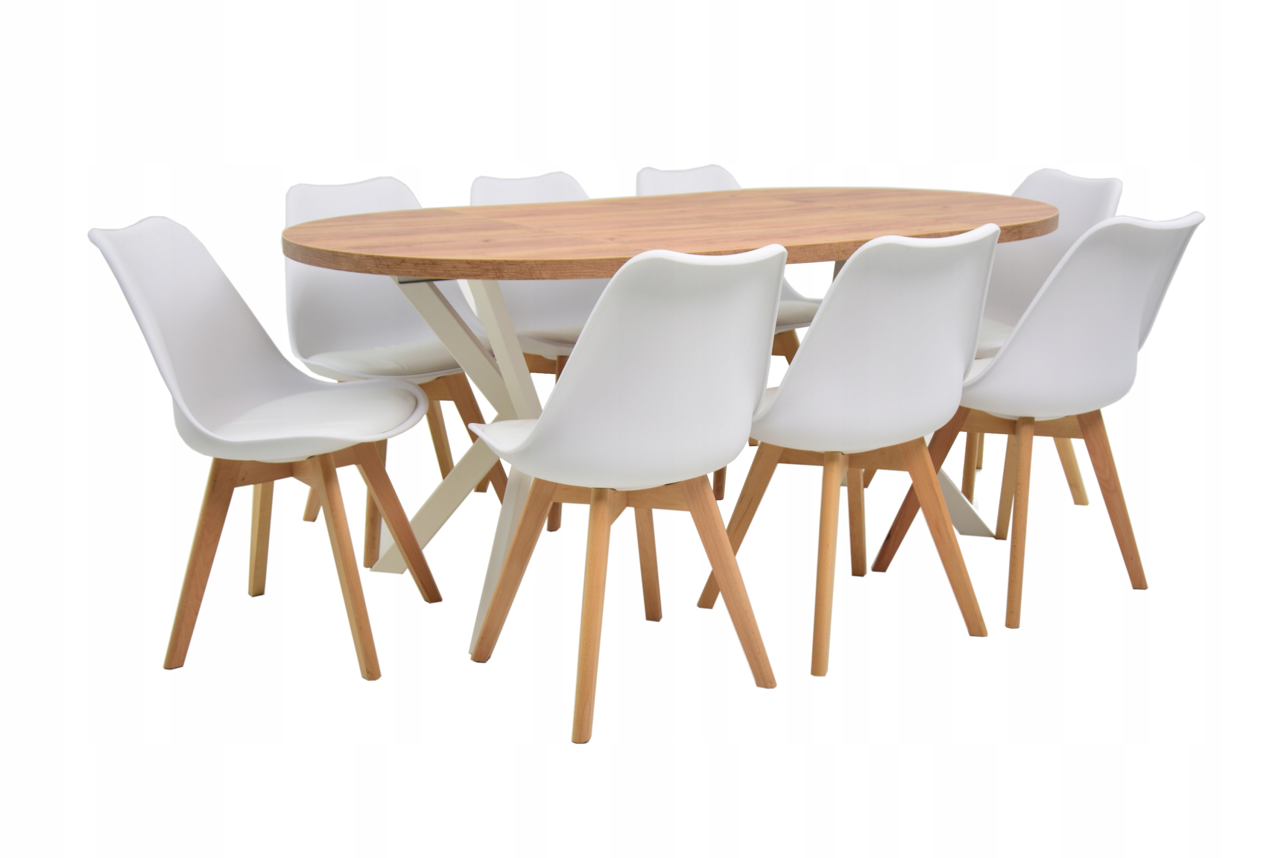 Zestaw stół z 8 krzesłami ładny nowoczesny komplet