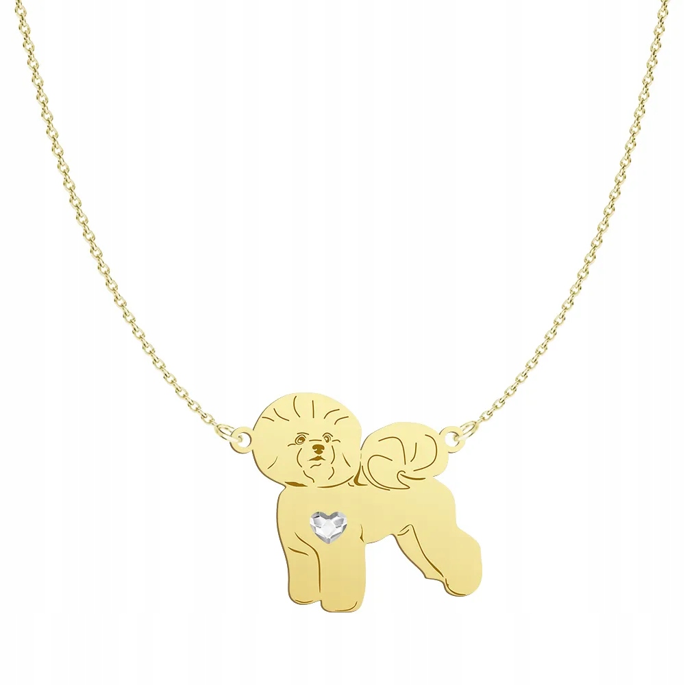 Náhrdelník Zlatý Bišon Frise 925 Dárek Žena Řetízek Gravírování Bonus
