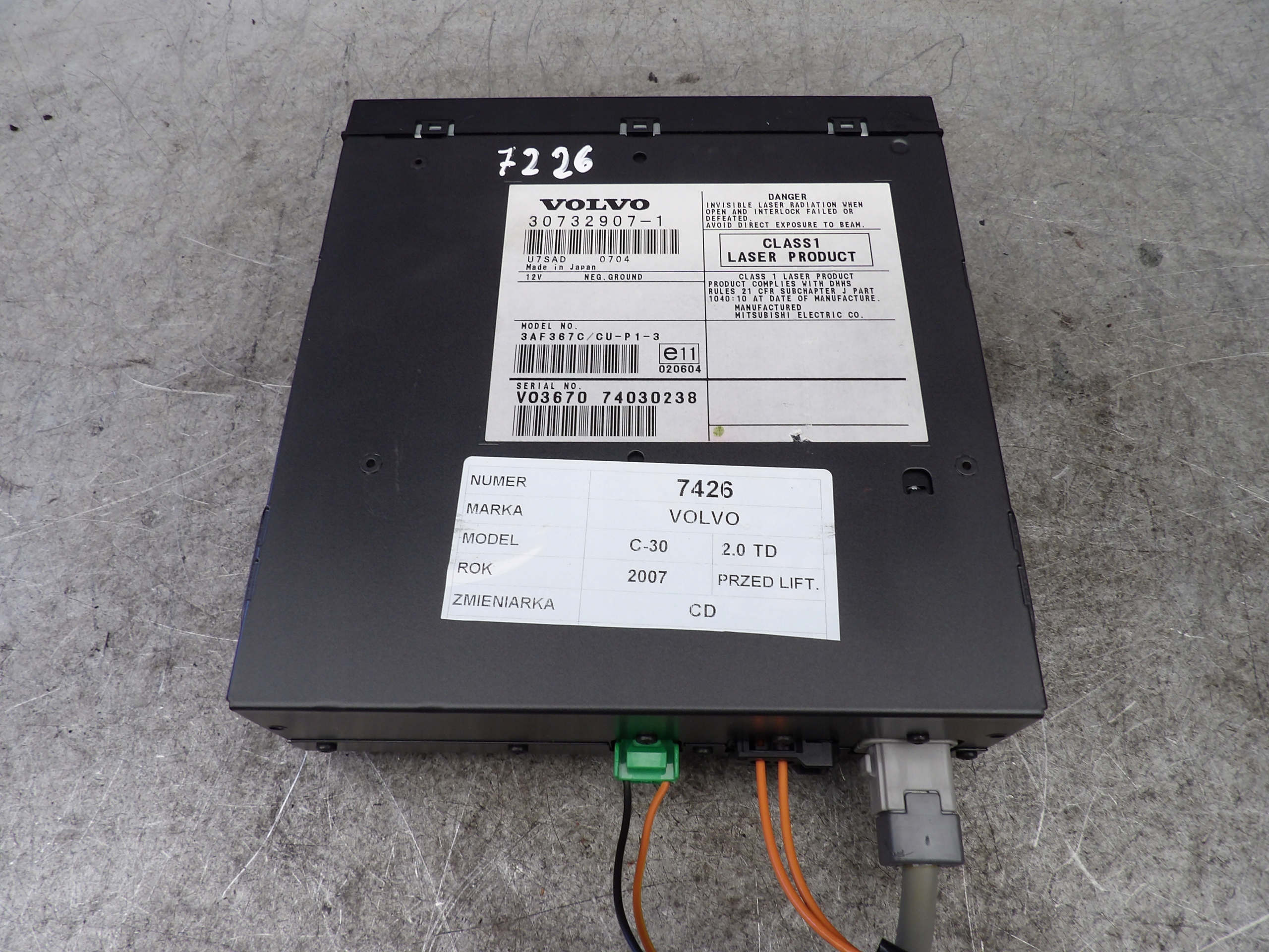 Volvo C30 Rechner der Navigation