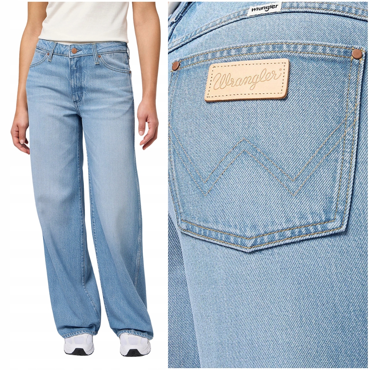 Wrangler World Wide volné široké dámské džínové kalhoty palazzo W28 L30