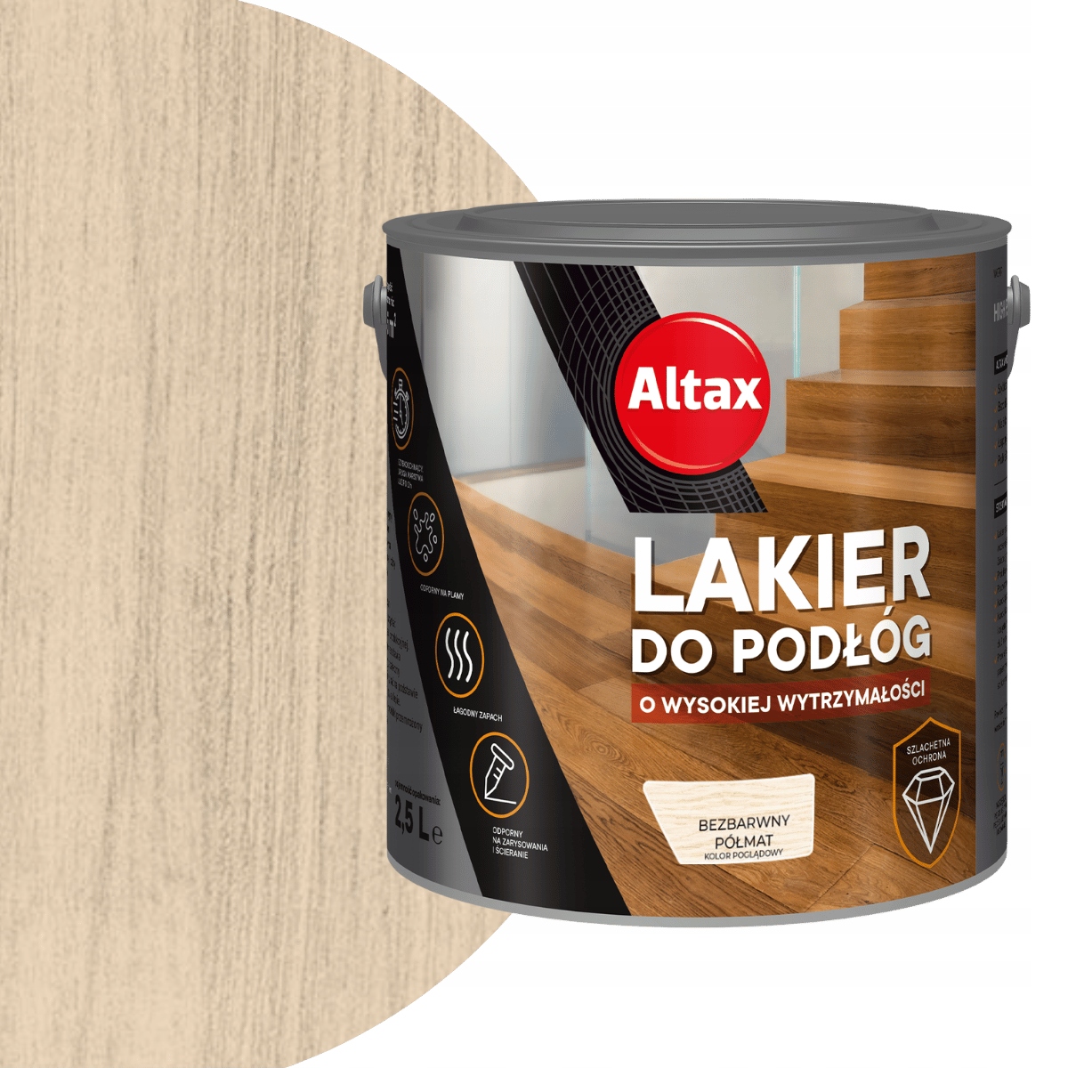 Altax Lakier do Parkietu, Podłóg 2,5L Bezbarwny Półmat