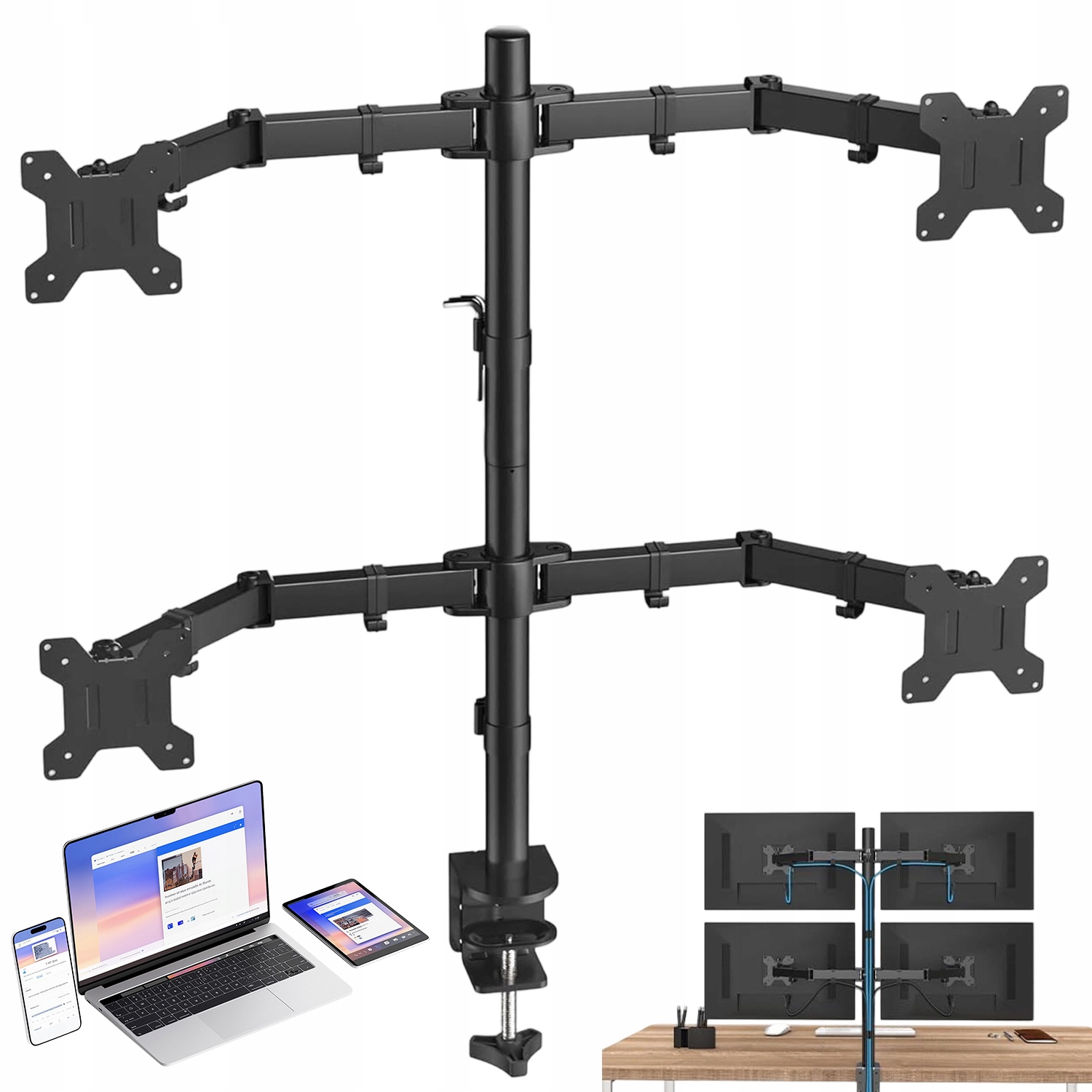 Stolní Držák Stojan Na Monitor 13-32'' Max 10KG Kloubový Ergonomický