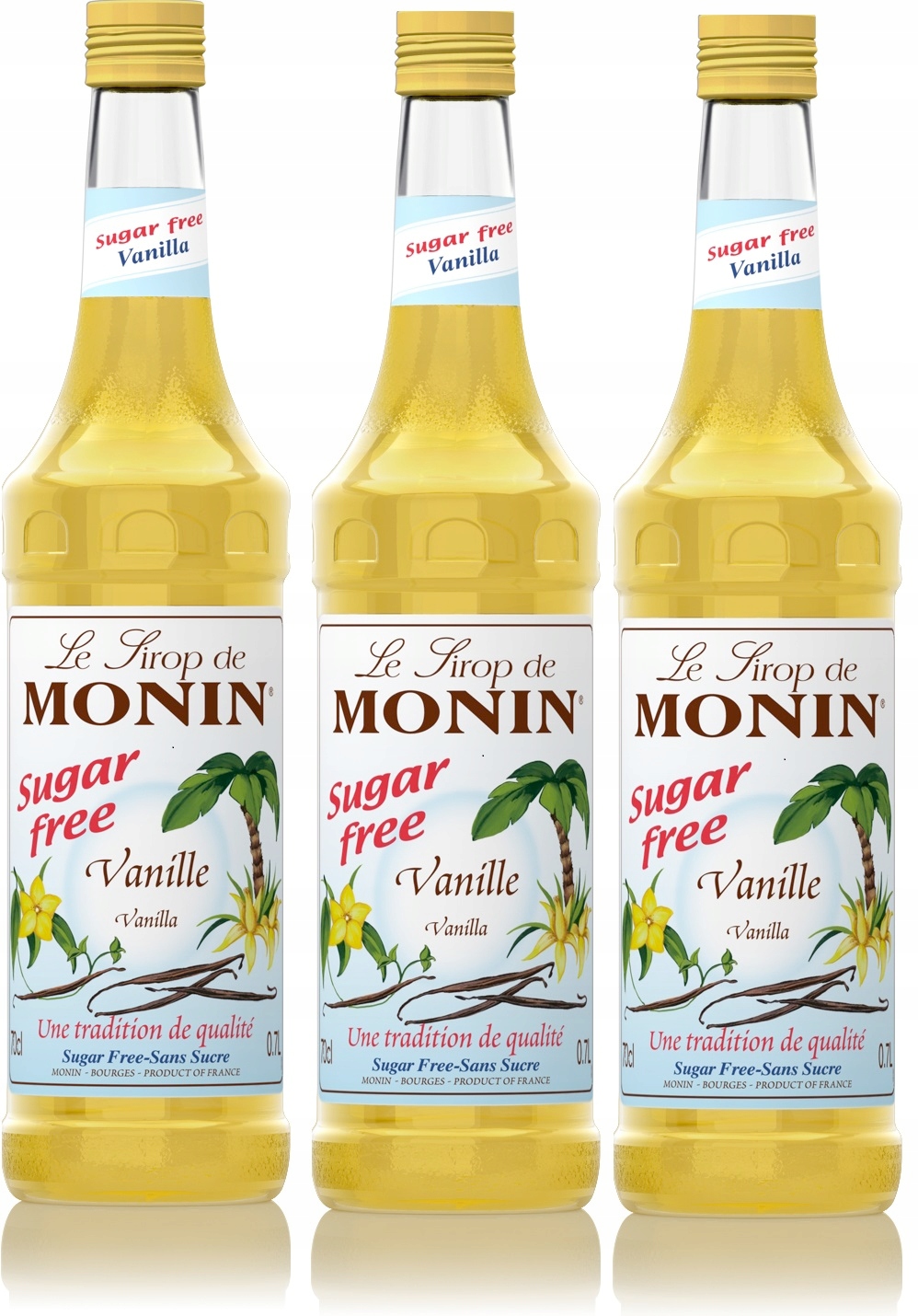 3x Syrop Monin Vanilla- Waniliowy bez cukru