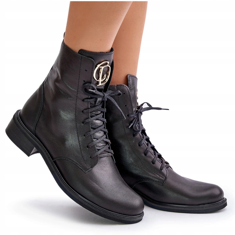 Kotníkové Boty Workery Se Zlatým Detailem Na Zip Zazoo 2955 Černé 39