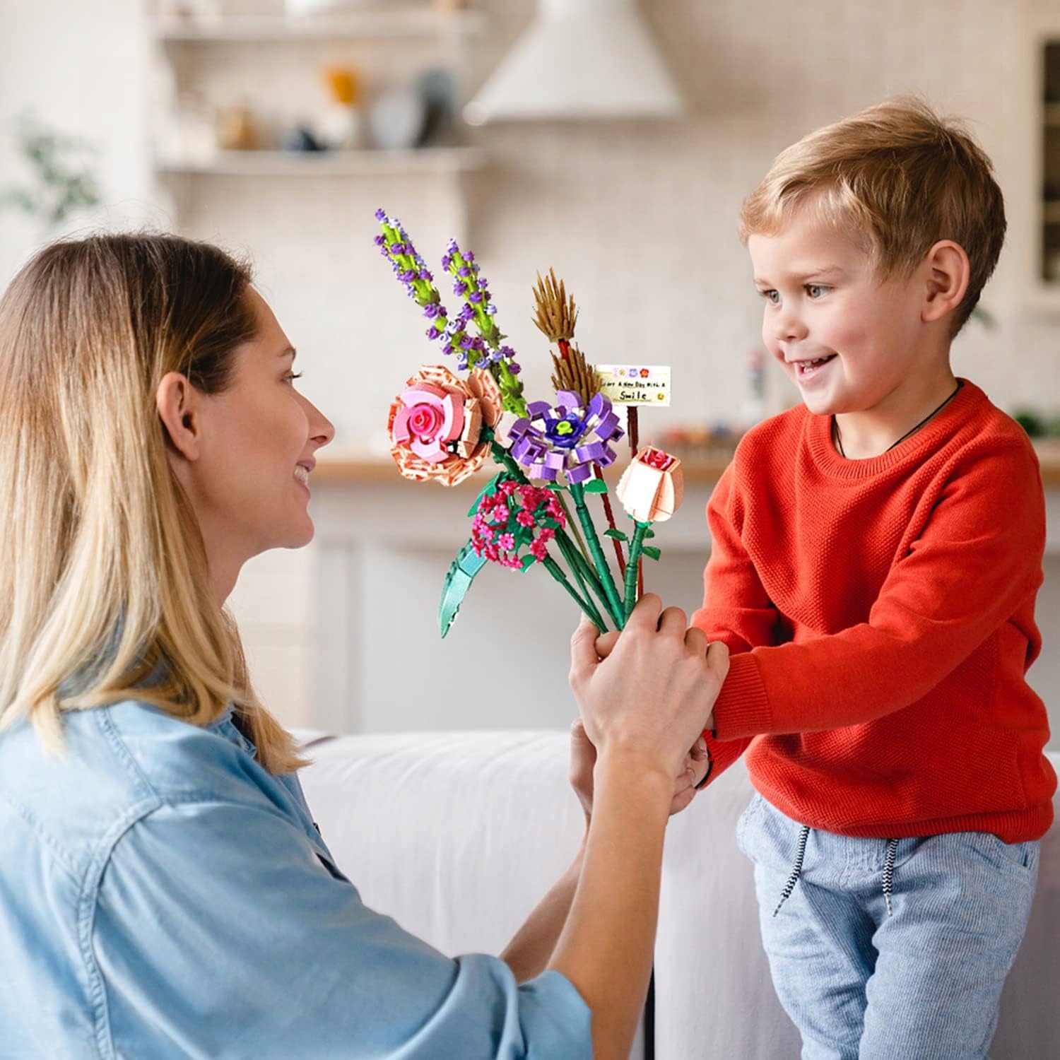 KLOCKI CREATOR BUKIET KWIATÓW ZESTAW PREZENT DIY 547 elementów Materiał plastik