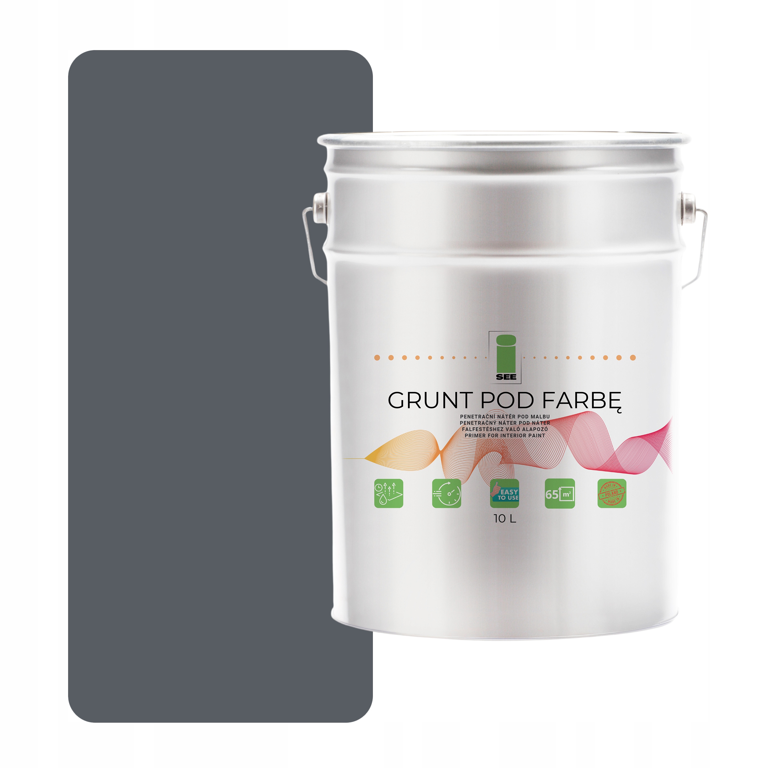 Podkladová Barva Silikonová Fasádní Šedá, Ocelový Odstín Šedý 10 L
