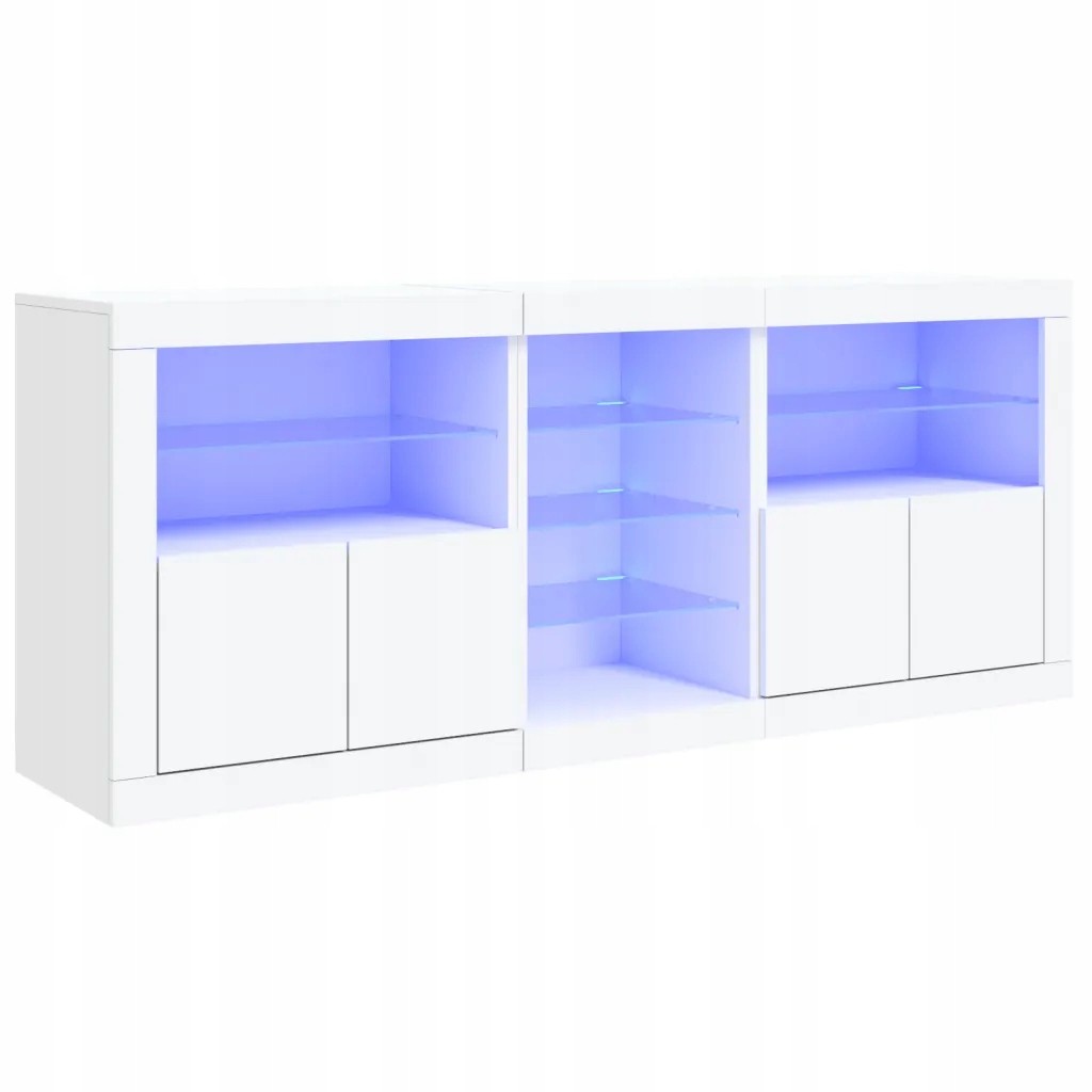 VidaXL Skříňka s Led osvětlením, bílá, 162x37x67 cm