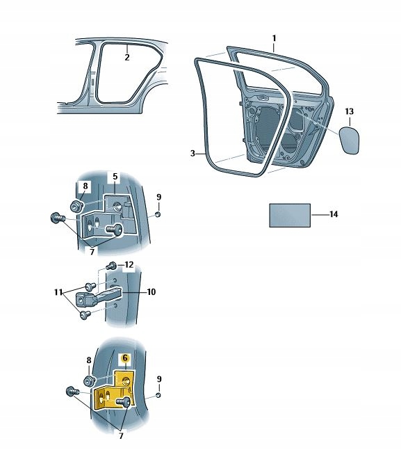 ZAWIAS DRZWI TYL SKODA SUPERB 2 LEWY DOL TYLNE Part number 8K0831401D