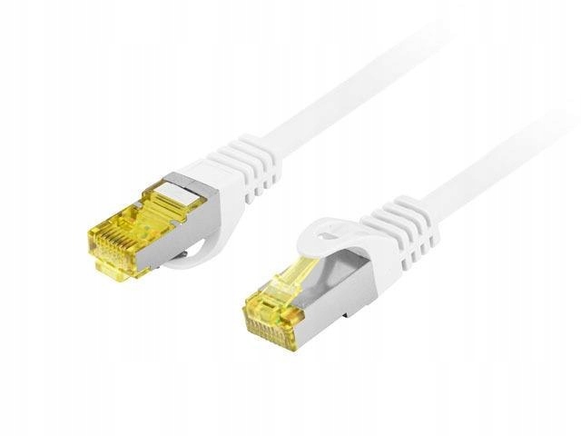 Patchcord Lanberg S/ftp kat.6A 0,5m Lszh Cu fluke passed biały