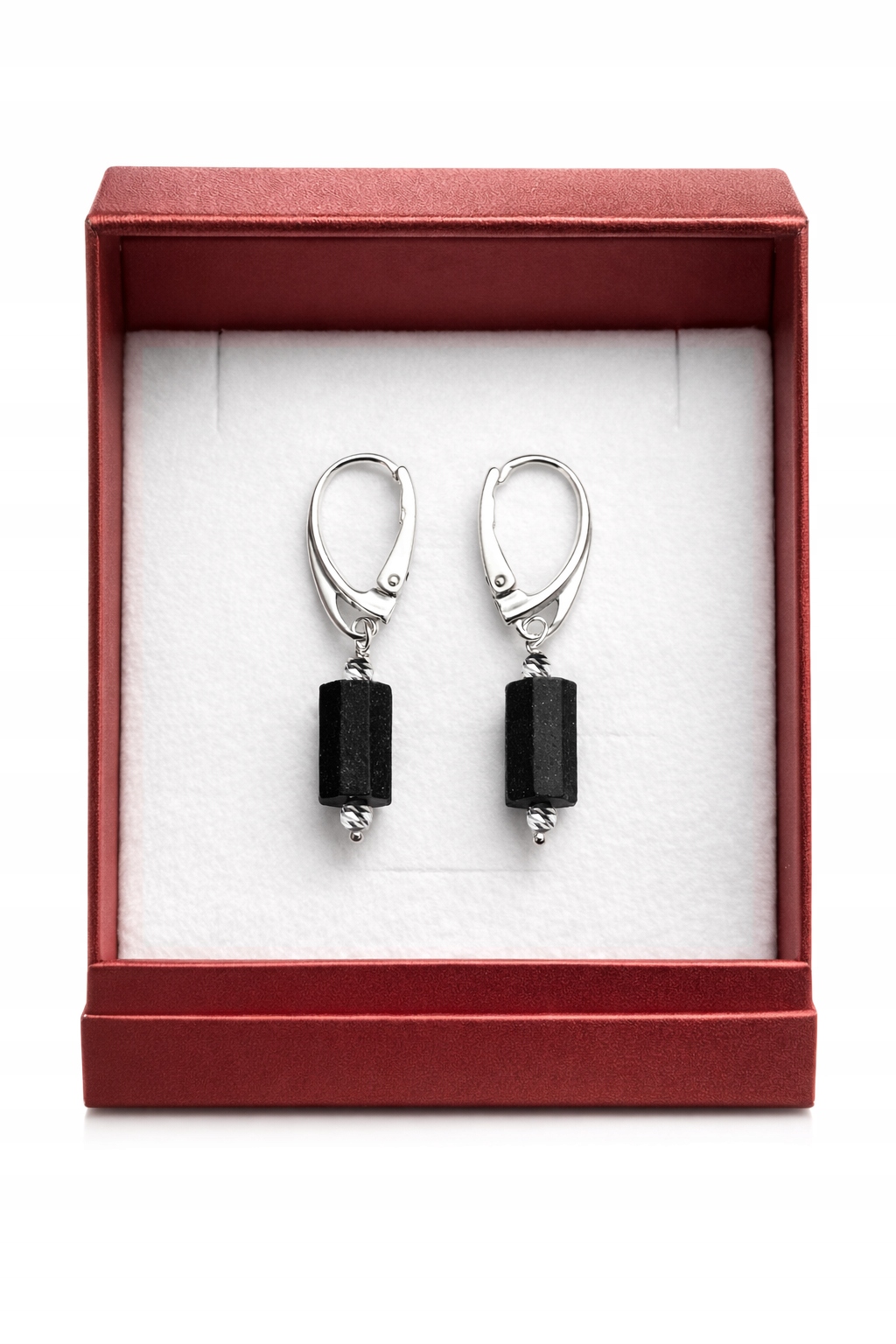 Kolczyki Bigiel Kulka Turmalin Czarny Ochrona Srebro 925 Dla Mamy Babci