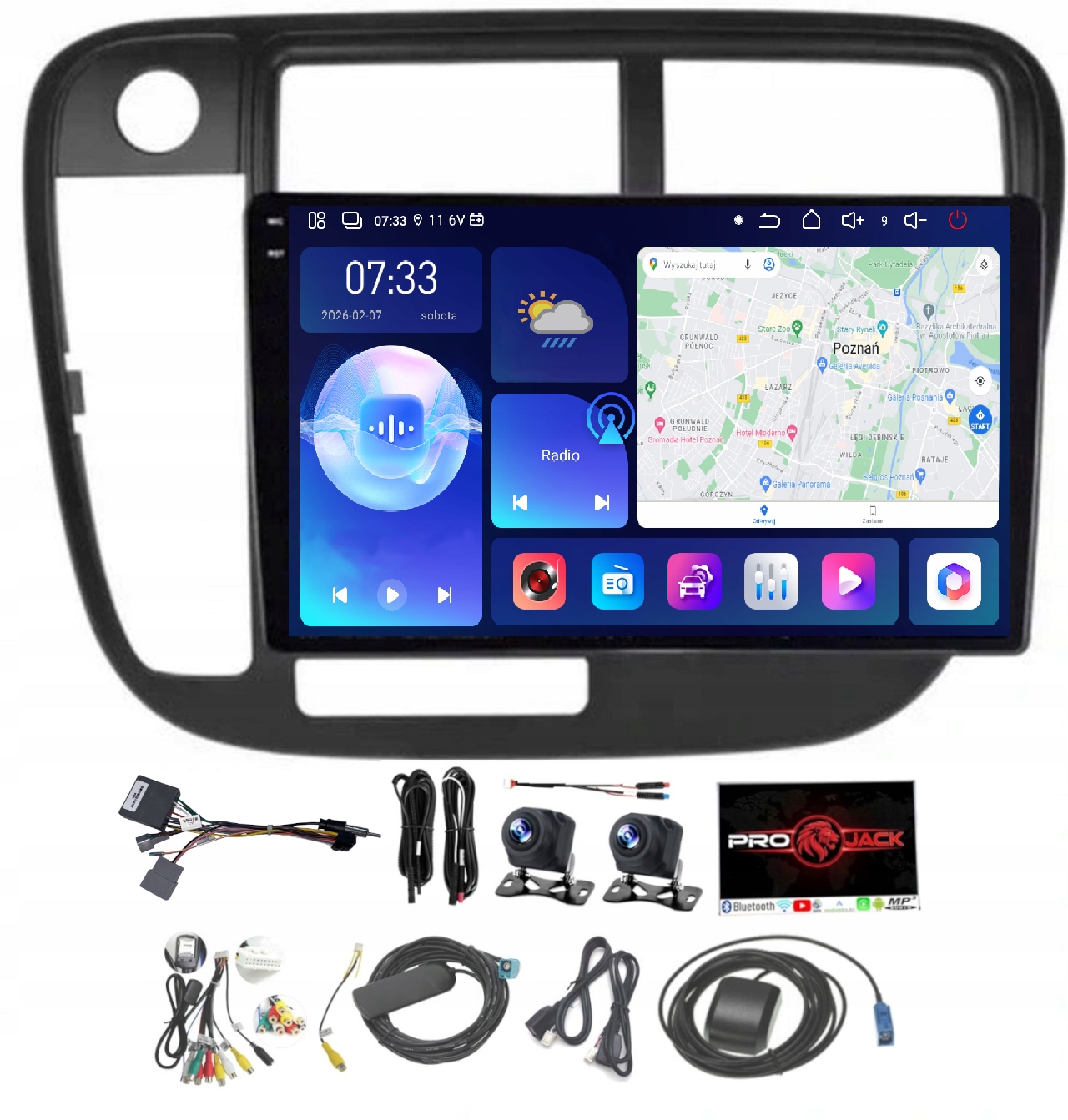 Rádio Navigácia Gps Android Auto Honda CIVIC 1995-2000 6GB 128GB Sim