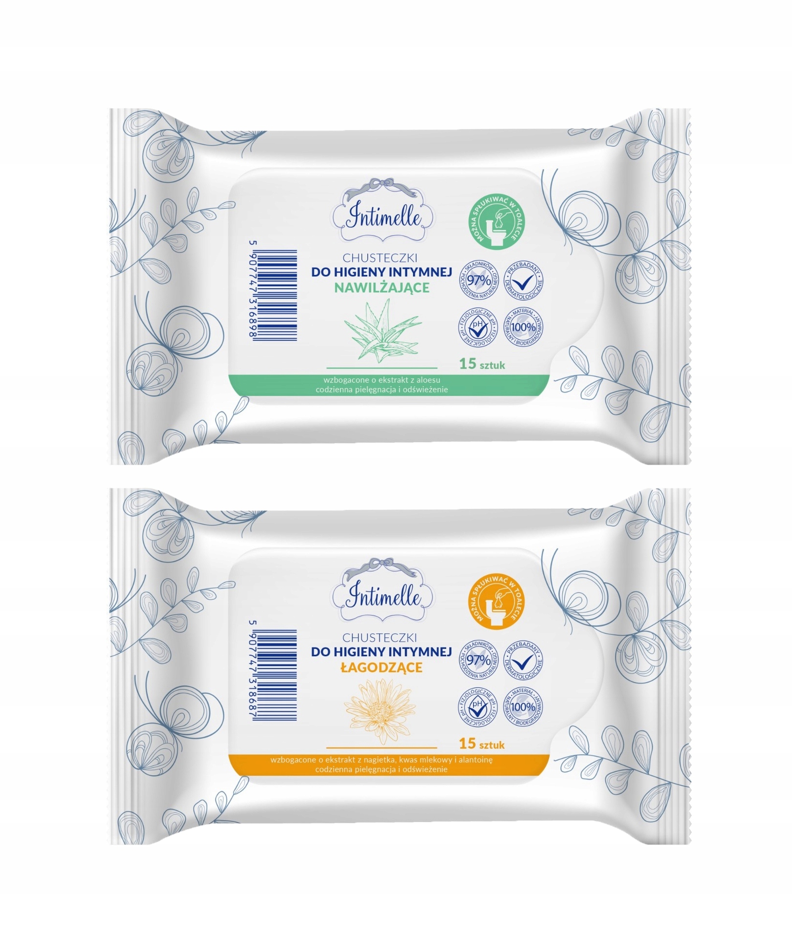 

Intimelle Chusteczki Do Higieny Intymnej 2x15 szt.