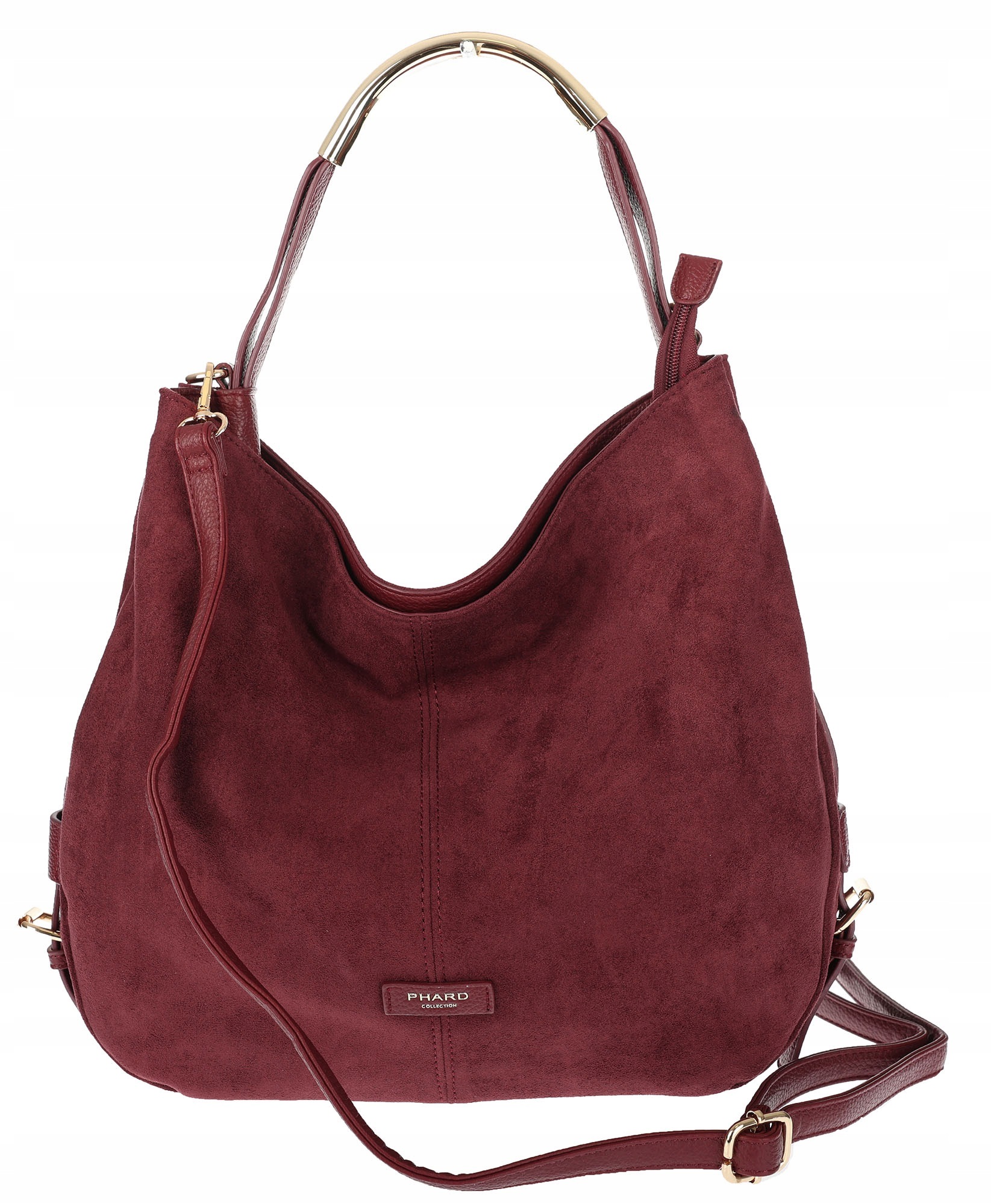 Dámská shopper kabelka semišová taška přes rameno módní do práce PJ451 Bordó
