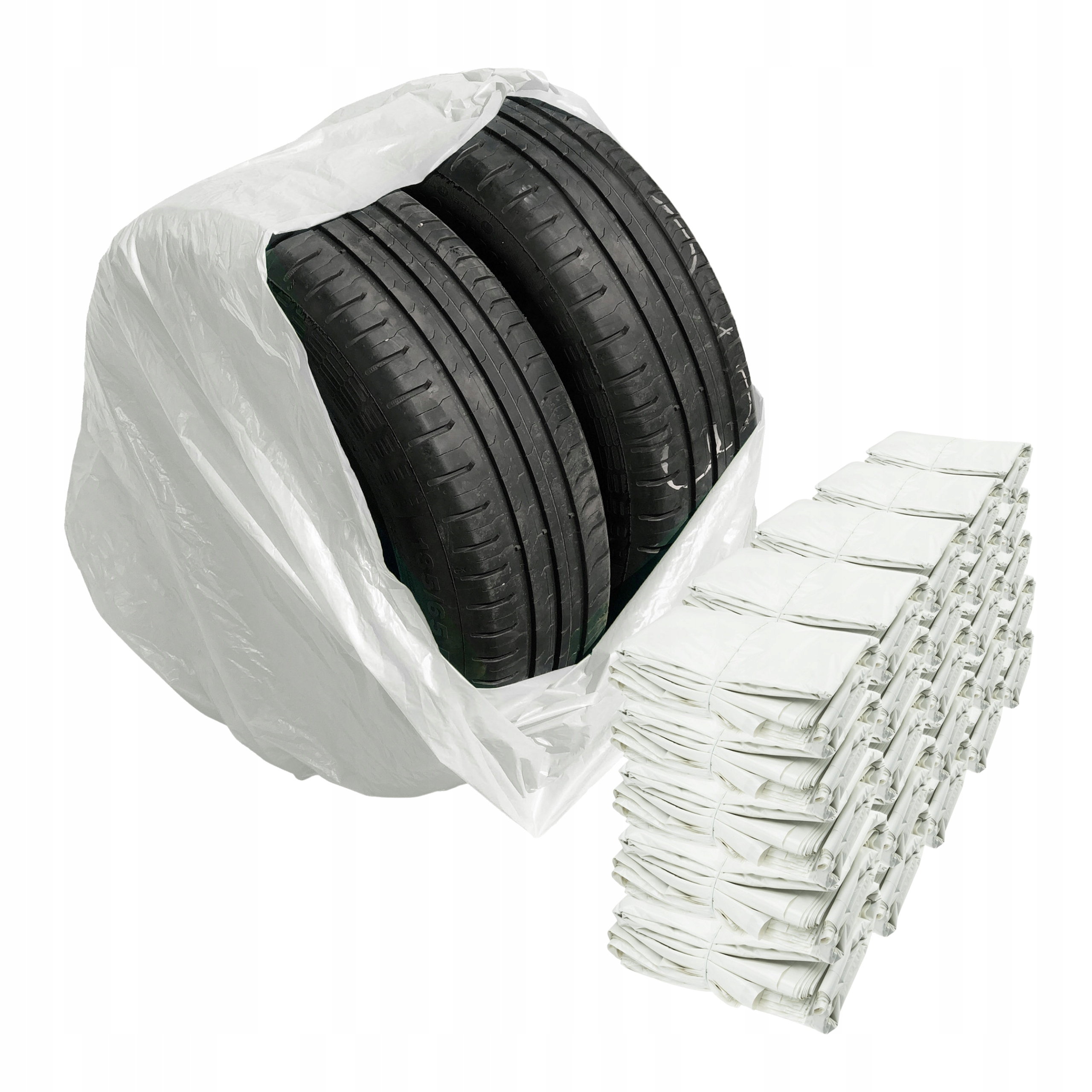 Bílé Velké Sáčky na pneumatiky , kola 100 x 100 cm Ldpe 30µm 160L Stix 500 ks