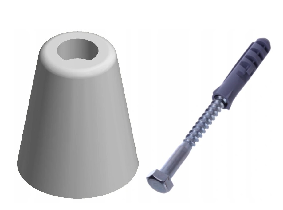 ODBOJNIK ODBÓJ STOPER DO DZRWI I BRAMY 80MM BIAŁY