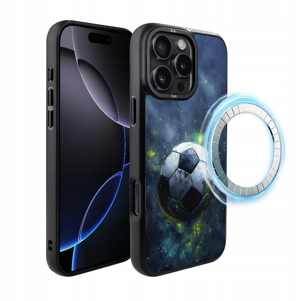 Pouzdro pro iPhone 16 Pro Ibizu DropGuard Matt s MagSafe, Fotbal