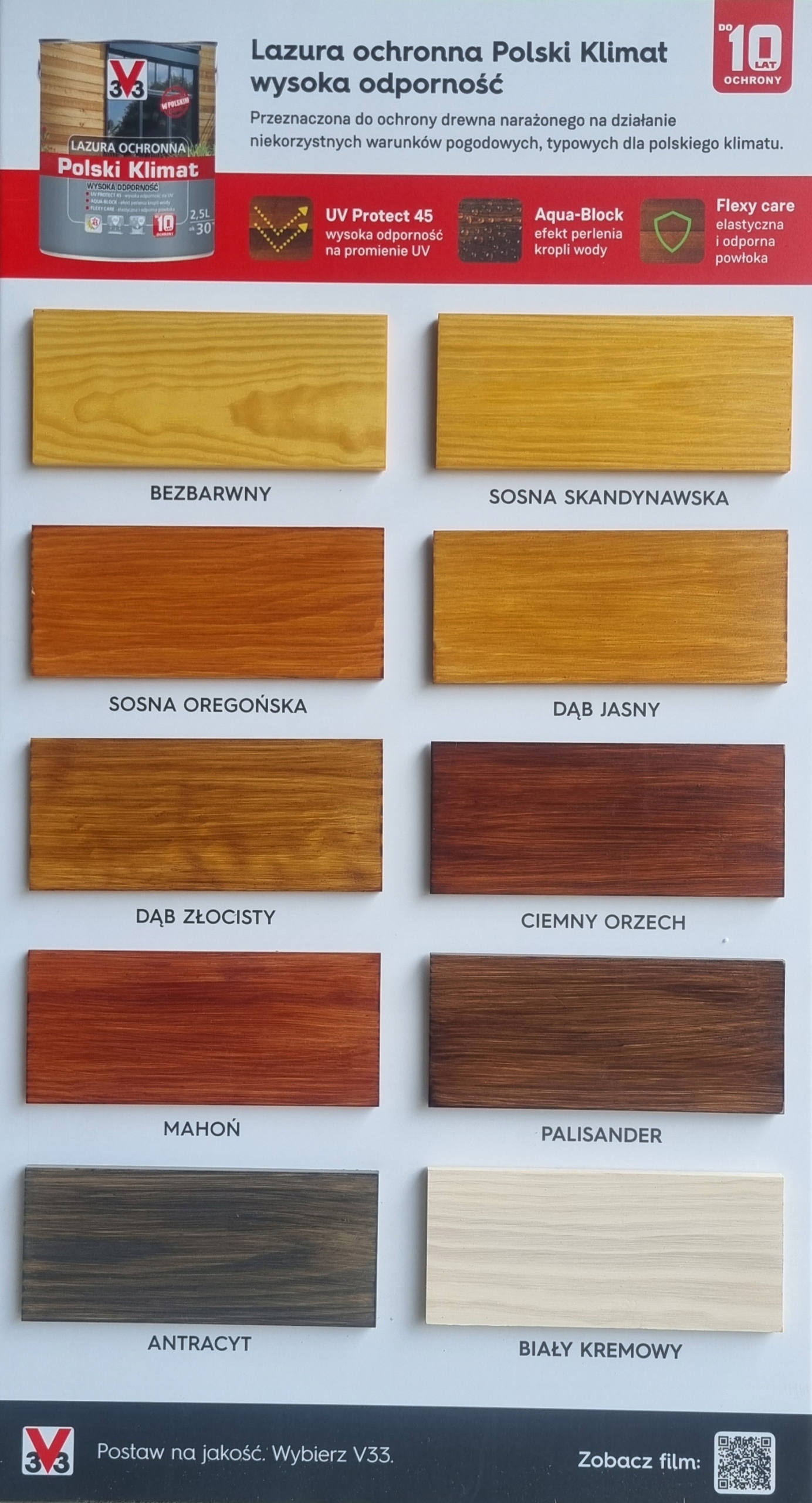 Lazura V33 Polski Klimat 10 lat Sosna Skand. 750ml Marka V33