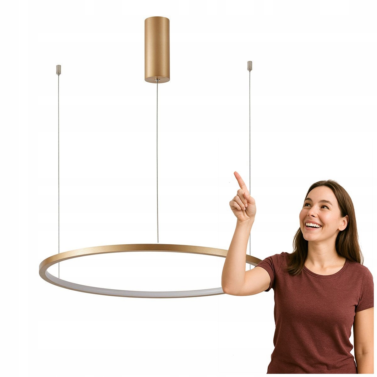 Závesná Led lampa Vinola 58W zlatá s reguláciou Italux