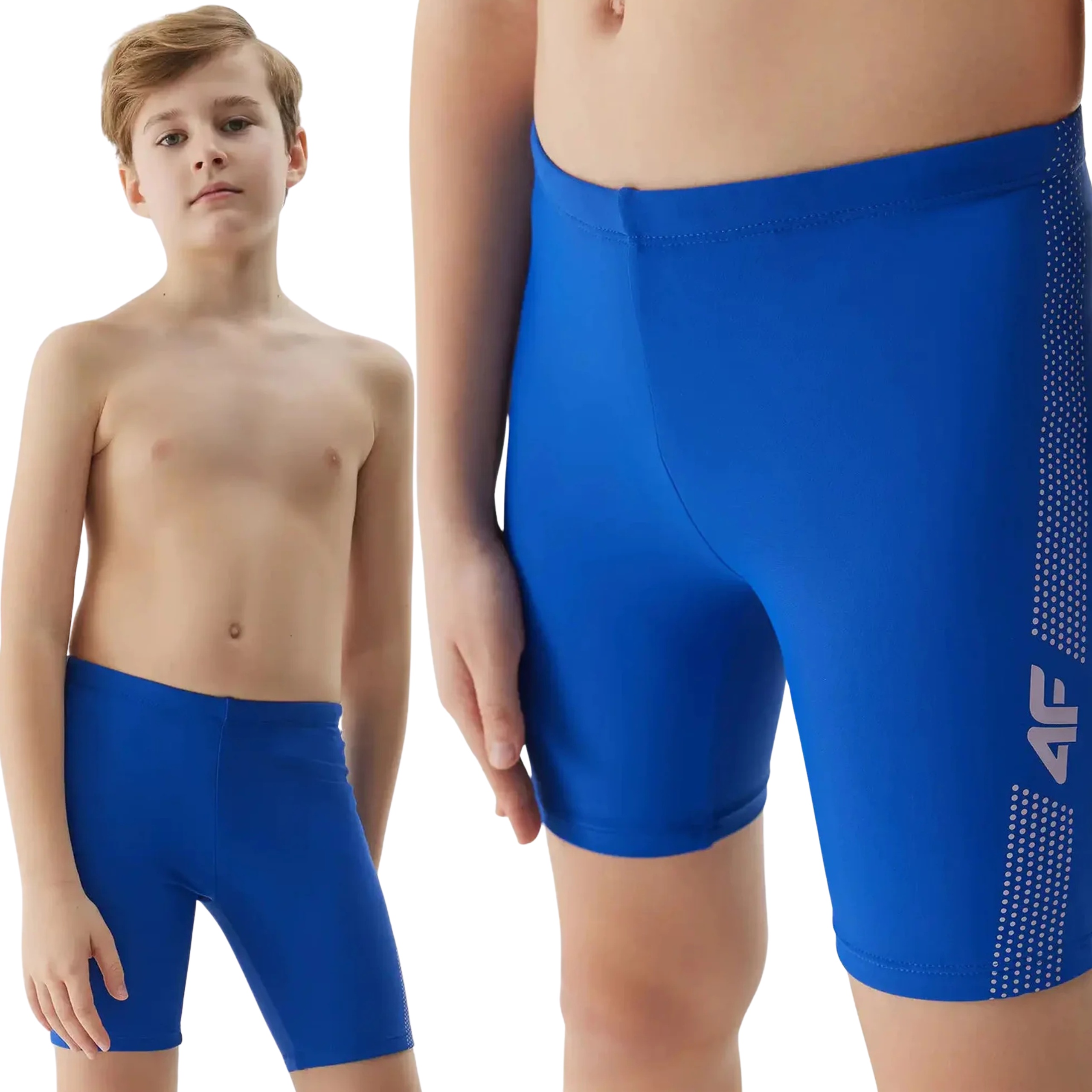 KĄPIELÓWKI 4F CHŁOPIĘCE BOKSERKI ELASTYCZNE WIĄZANE SZYBKOSCHNĄCE PLAŻA