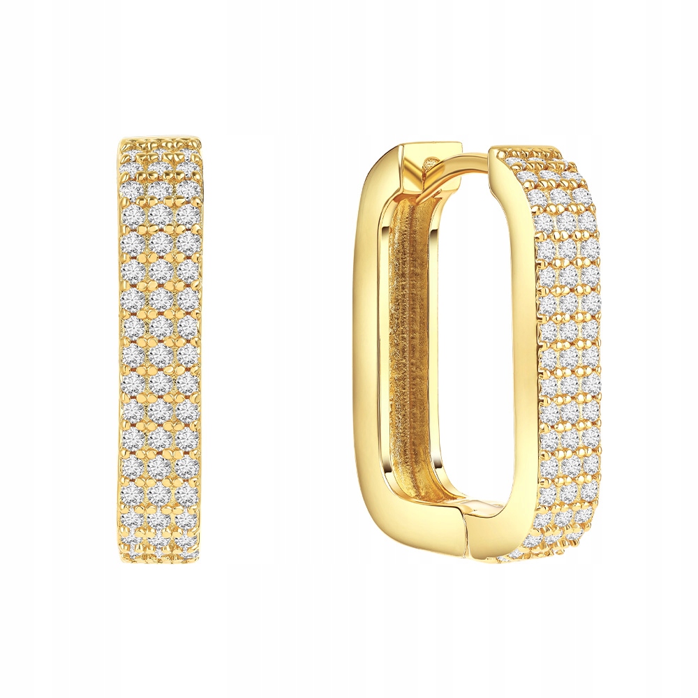 Kolczyki Pozłacane z Cyrkoniami 1,9 cm na Ślub Srebro 925 Sadva