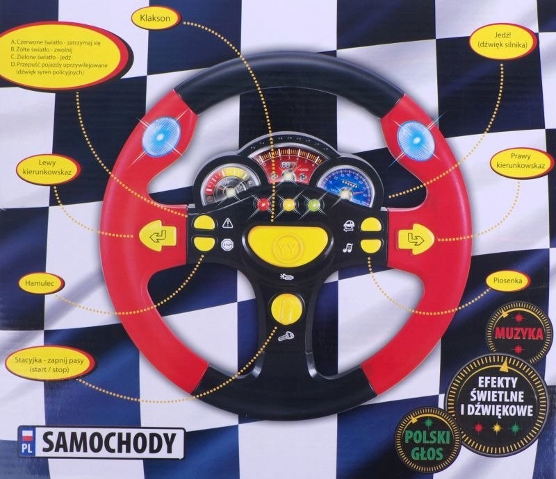 INTERAKTYWNA KIEROWNICA MÓWIĄCA PO POLSKU RAJDOWA Materiał plastik
