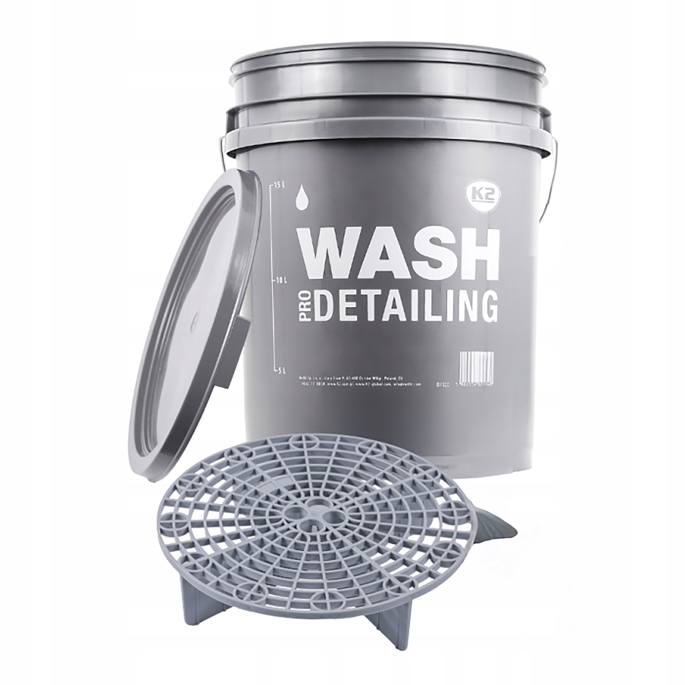 Detailingowe Wiadro Separator Przykrywka Do Mycia Auta Wash 20L Zestaw