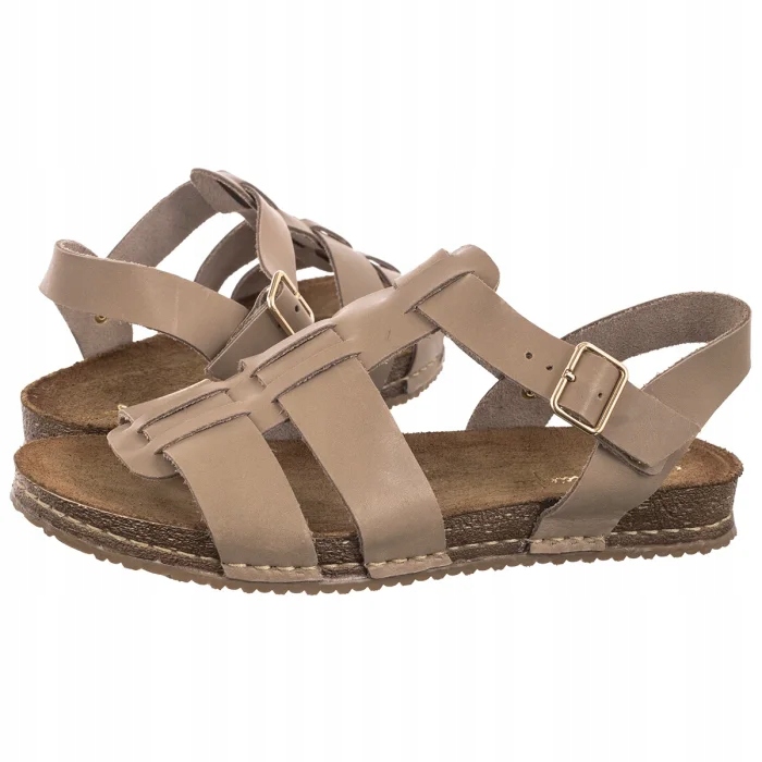 Kožené dámské sandály Maciejka Béžové 06999-04