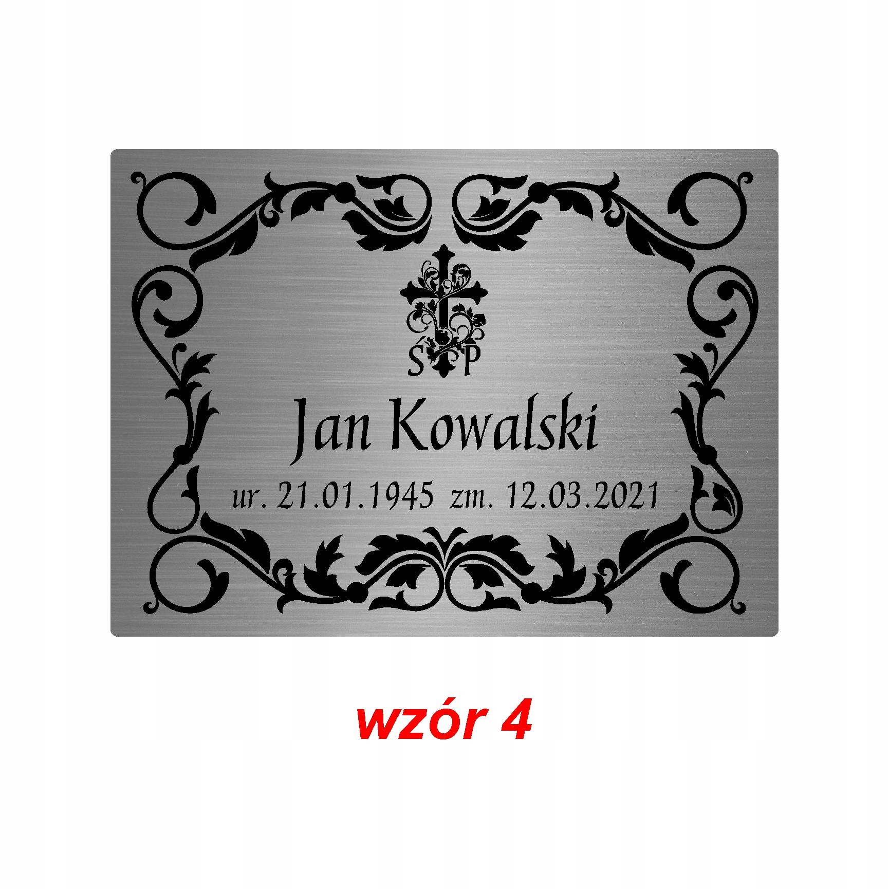

Tabliczka na grób krzyż nagrobek grawer laminat